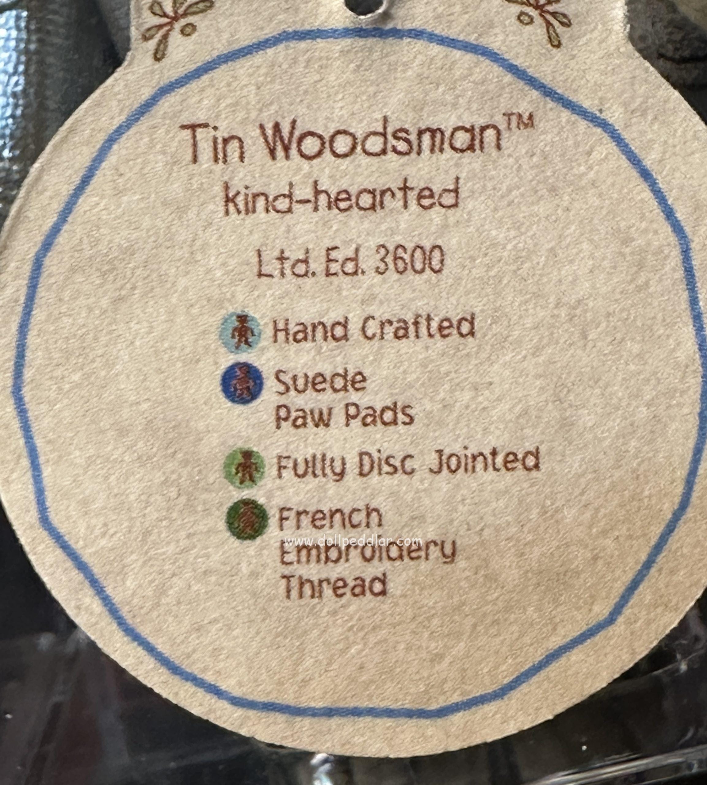 Wizard of Oz Tin Woodsman Bear by Janet Wilson 4" Presented in a Plexiglass Display Case - Image 5