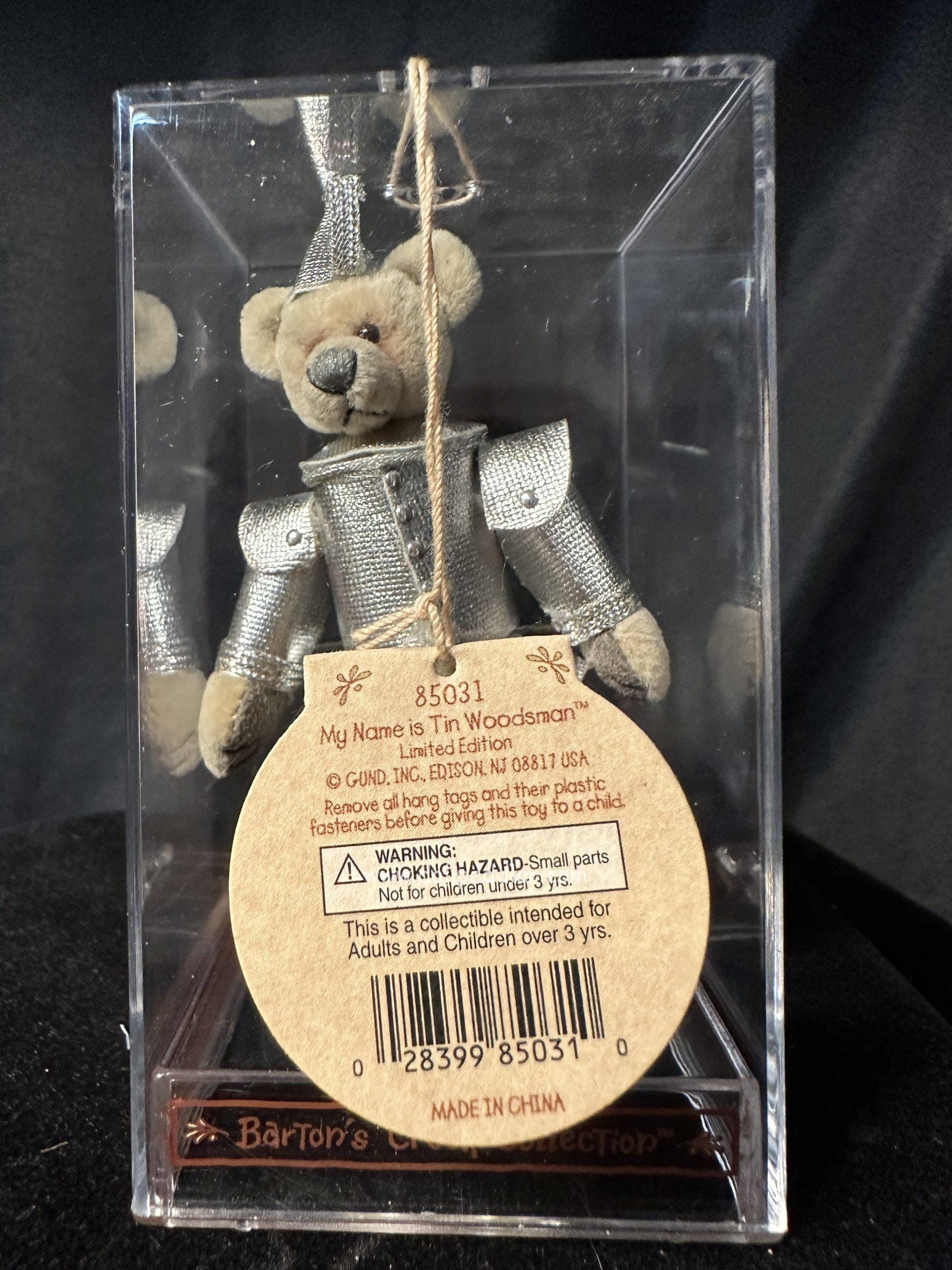 Wizard of Oz Tin Woodsman Bear by Janet Wilson 4" Presented in a Plexiglass Display Case - Image 4