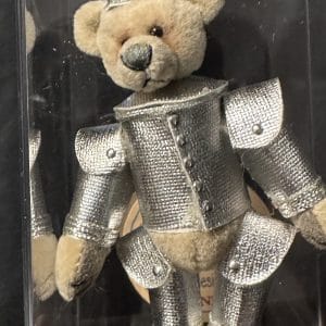 Wizard of Oz Tin Woodsman Bear by Janet Wilson 4″ Presented in a Plexiglass Display Case