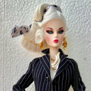 JHD MIZI MISS FOX wearing Pinstripe Power Barbie Outfit