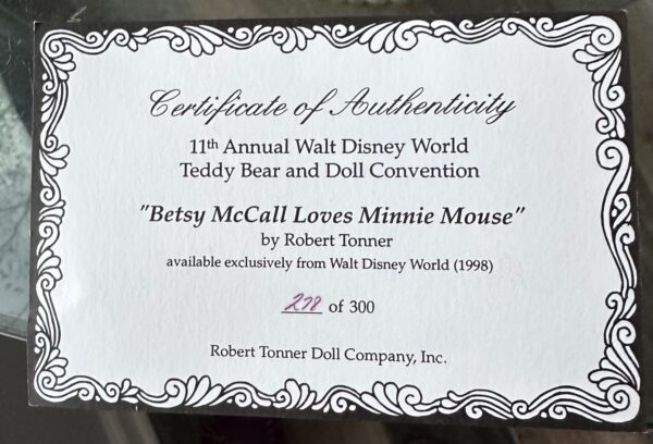 Betsy McCall 14" Minnie Mouse WDW Exclusive LE300 Robert Tonner - Image 4