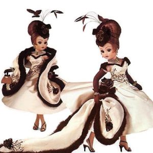 Cafe Rose and Ivory Cocktail Dress Cissy 21″ Mint and Complete