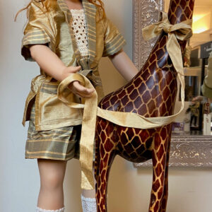 Berdine Creedy Anamie on Safari + Wooden Giraffe