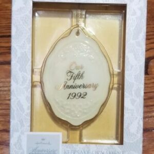Hallmark Ornament Our Fifth Anniversary 1992