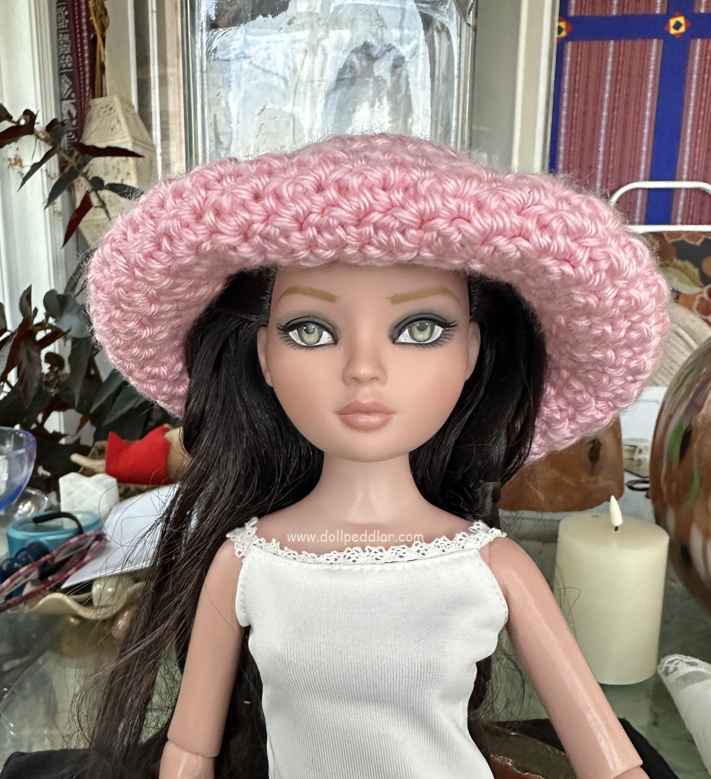 Pink Crochet Hat (Modeled on 7-8" Head) - Image 3