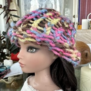 Multi-Color Crochet Beanie (Modeled on 7-8″ Head)