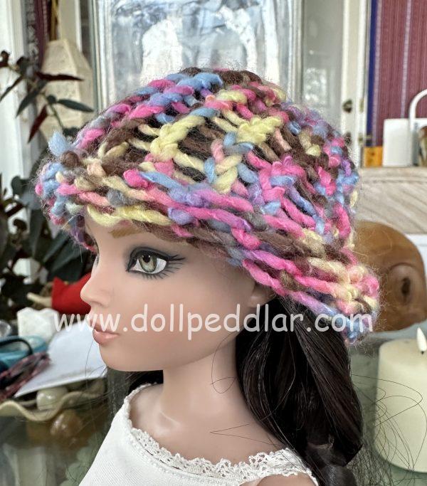 Multi-Color Crochet Beanie (Modeled on 7-8" Head)