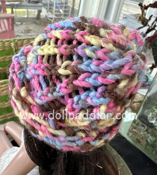 Multi-Color Crochet Beanie (Modeled on 7-8" Head) - Image 2