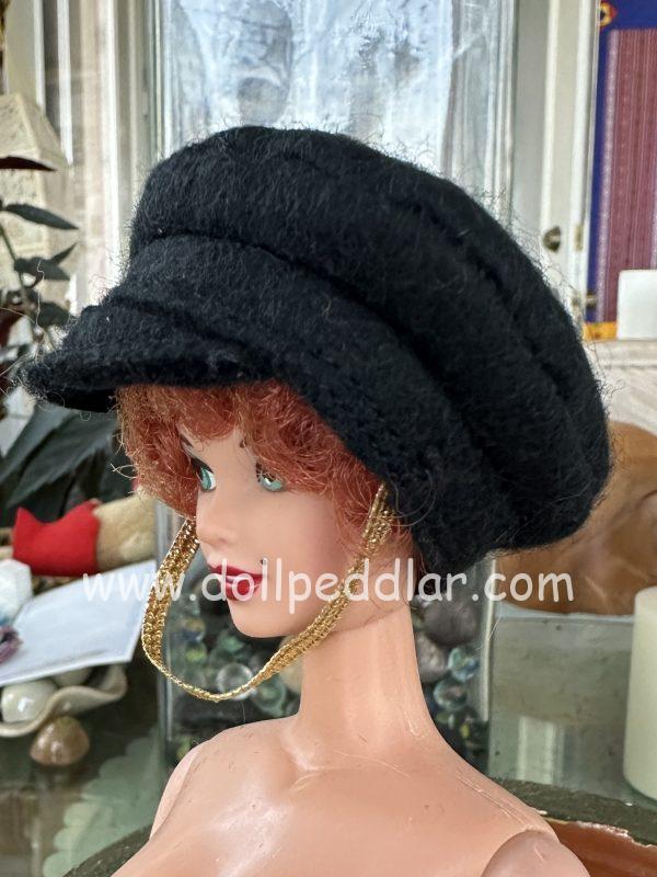 Black Newsboy Cap (Modeled on 4" Head)