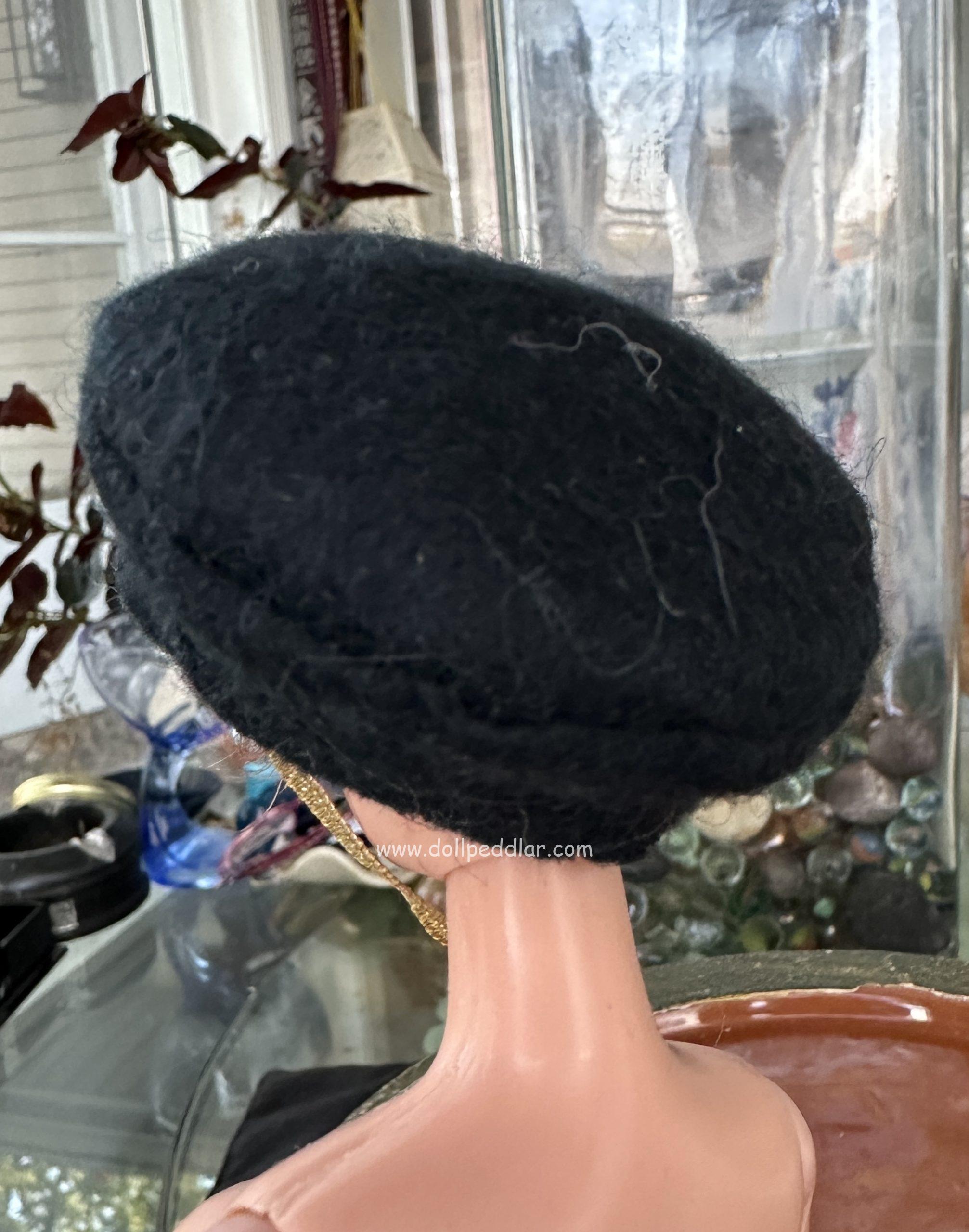 Black Newsboy Cap (Modeled on 4" Head) - Image 2
