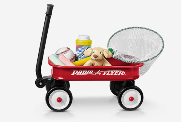 Radio Flyer Little Red Wagon 12.5"  x  7.5 " x 2". New.  Toy for dolls, bears, accessories. - Image 4