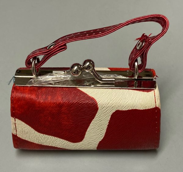 Textured Handbag - Red & White Stripe