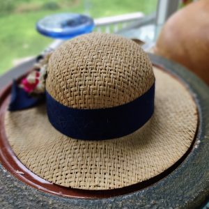 Vintage Hat Navy Grosgrain Ribbon, Beautiful floral arrangement