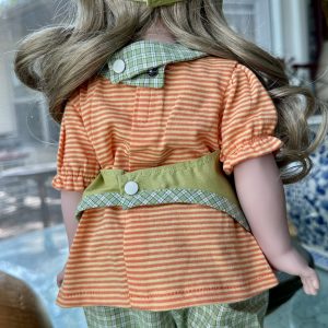 Kathe Kruse: Green Pinafore, Top, Cap, Bloomers – Aya, Mae 15-17″
