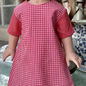 Kathe Kruse: Red & Pink Gingham Dress 18-19″ (45-48cm)