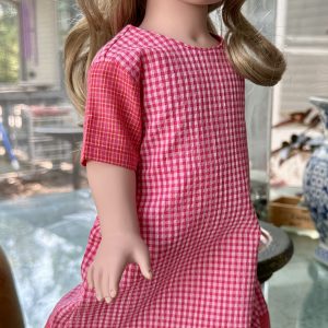 Kathe Kruse: Red & Pink Gingham Dress 18-19″ (45-48cm)