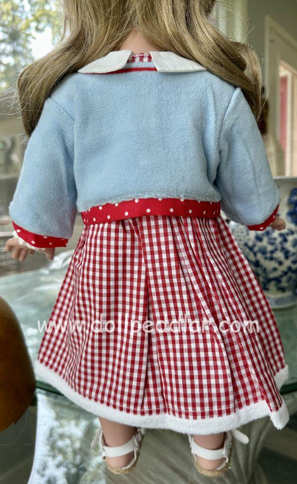 Red Gingham Dress & Jacket 18-19" (45-48cm) - Image 7