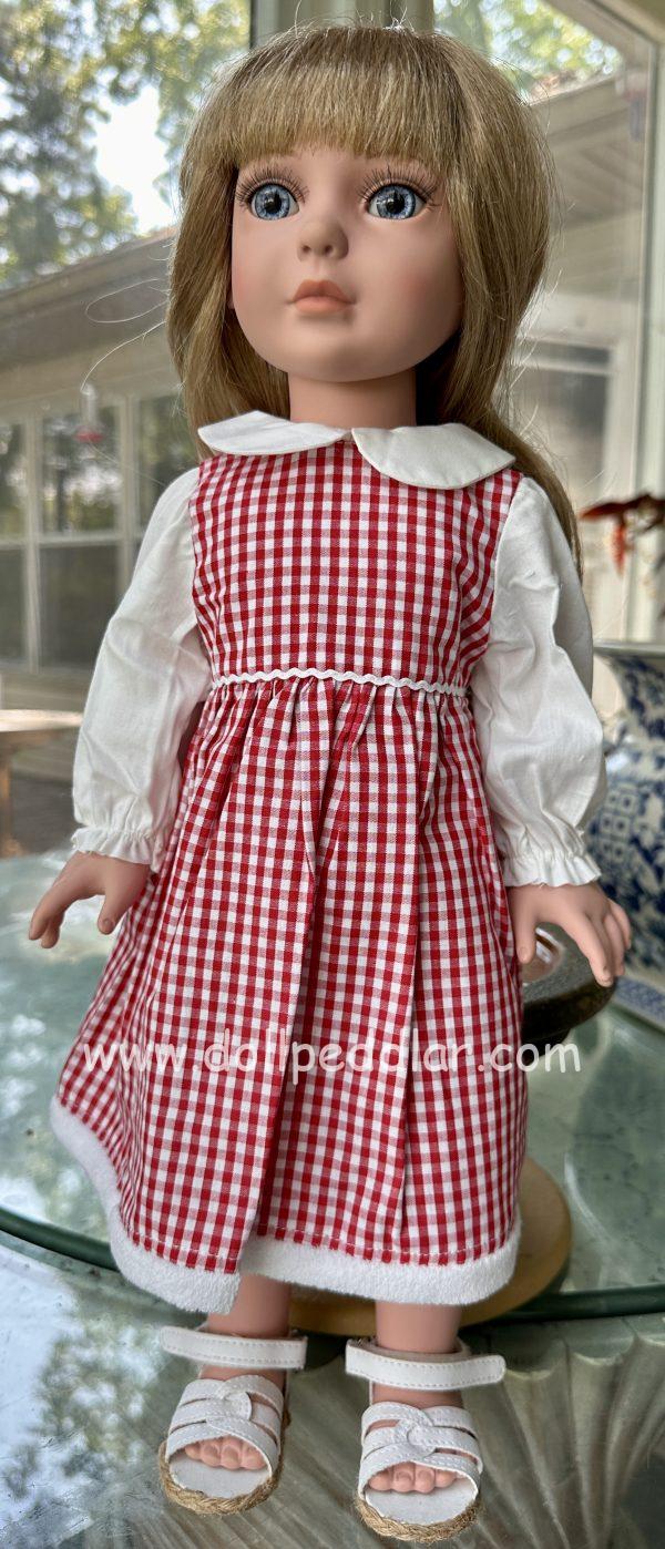 Red Gingham Dress & Jacket 18-19" (45-48cm) - Image 4