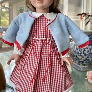 Red Gingham Dress & Jacket 18-19″ (45-48cm)