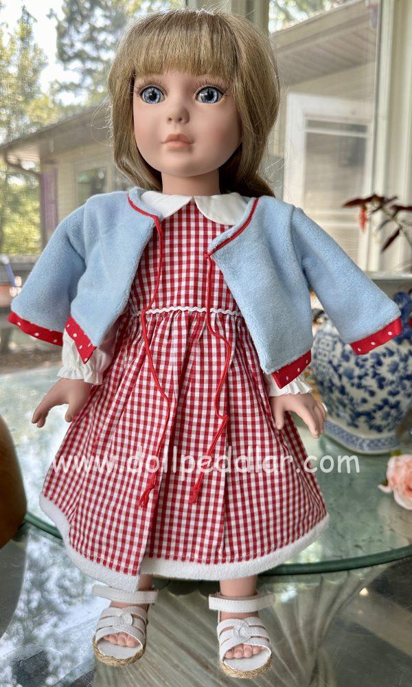 Red Gingham Dress & Jacket 18-19" (45-48cm) - Image 2