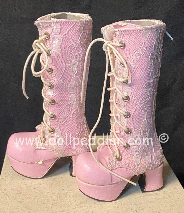 LS-525 SD Shoe: Pink Lace Up Platform Boots (SD10/13 Girl) REPAIRED - Image 2