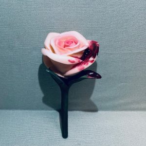 Vampire Rose “dripping blood” – hand painted,  resin, 2″ long