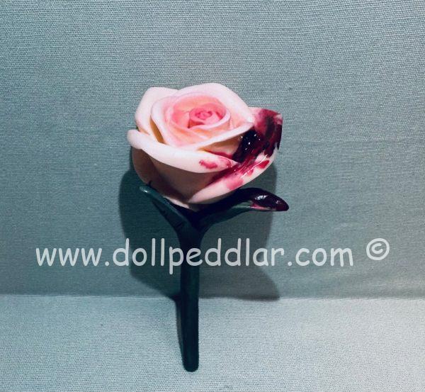Vampire Rose "dripping blood" - hand painted,  resin, 2" long