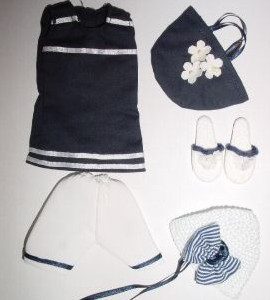 Helen Kish Beach Girls Sailor Outfit Navy with White 20cm