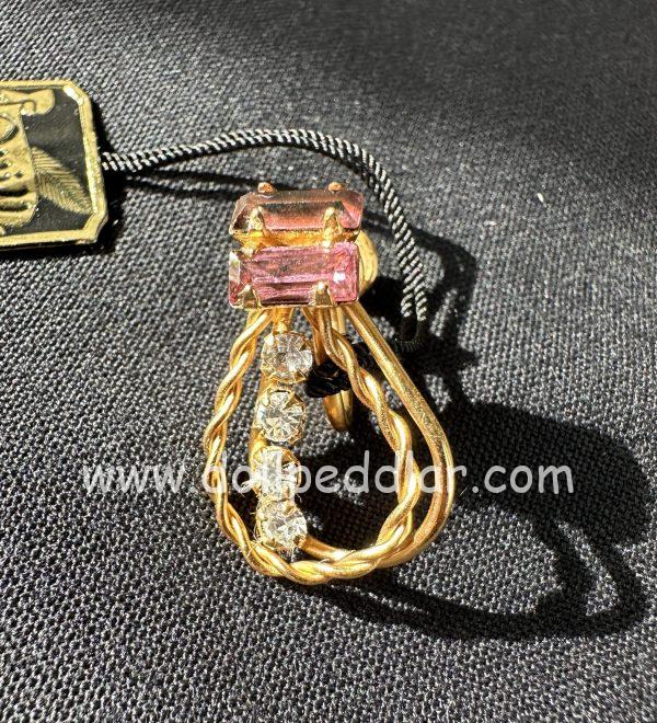"Iris" Vintage Tru-Kay Box Set, Crystal and Pink Rhinestones Butterfly Design in Original Faux Velvet Case - Image 3