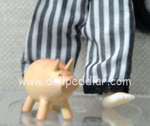 Elfdoll Charles Creature Cabinet Tiny Black & White Check top - from Alice Cherry Blossom Collection - Image 2