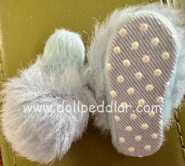 Fluffy Blue Slippers Fits 10" Dolls (YoSD/Lati Lime/Bleuette/Lia/Etc) - Image 3