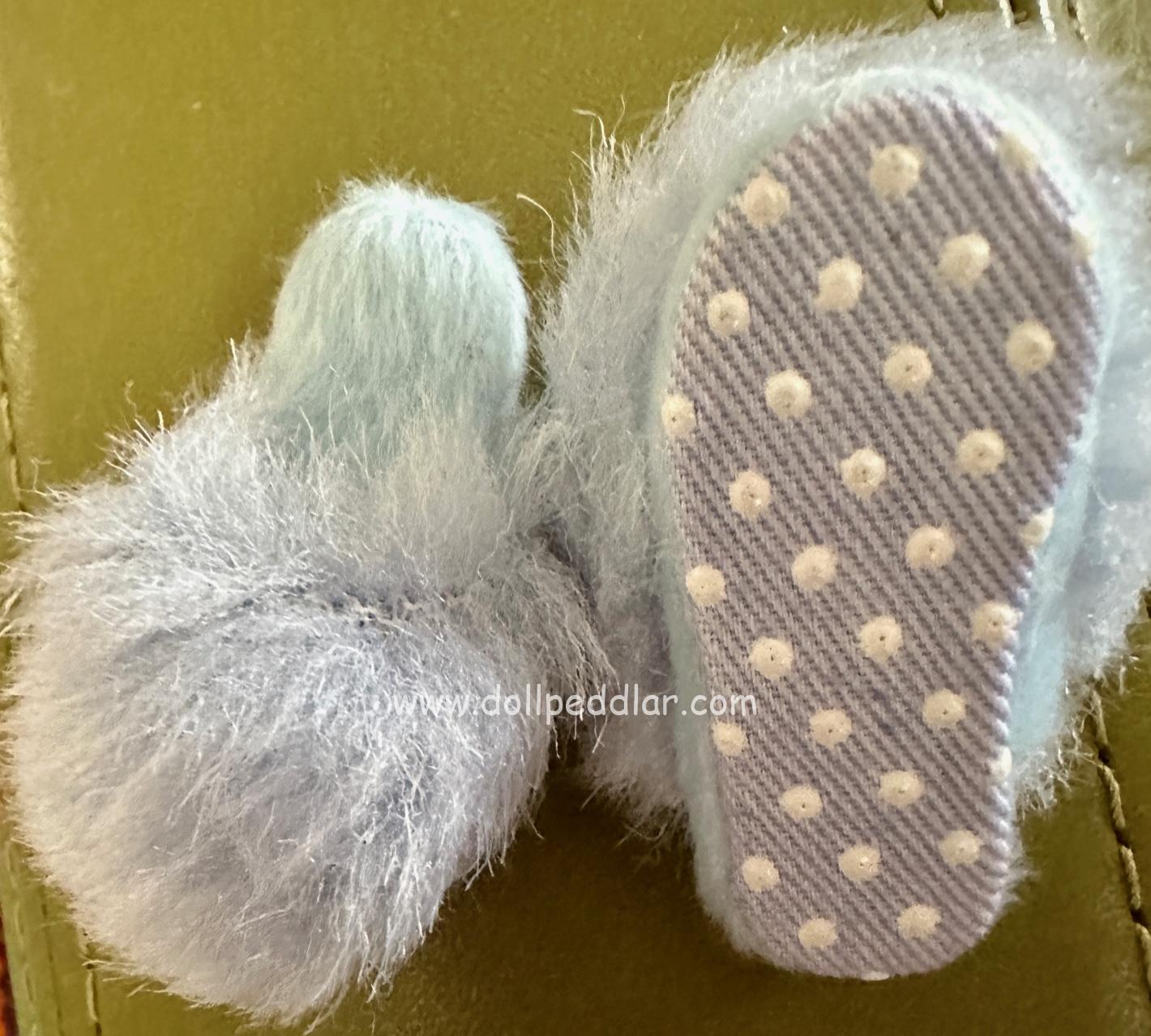 Fluffy Blue Slippers Fits 10" Dolls (YoSD/Lati Lime/Bleuette/Lia/Etc) - Image 3