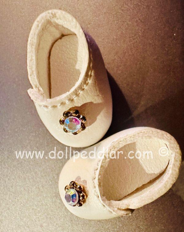 20mm Cream color flats with rhinestone embellishment
