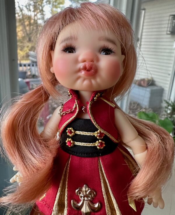 Red & Gold Marching Band Outfit for 16cm, 6" dolls- Twinkles, Lati Yellow, Puki  <B>OUTFIT ONLY - NO DOLL - Image 3