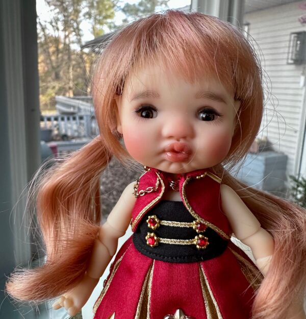 Red & Gold Marching Band Outfit for 16cm, 6" dolls- Twinkles, Lati Yellow, Puki  <B>OUTFIT ONLY - NO DOLL - Image 2