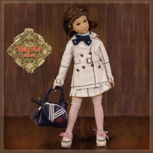 WA0023A In Motion Girl  Yuma White Check School Uniform Set 12″