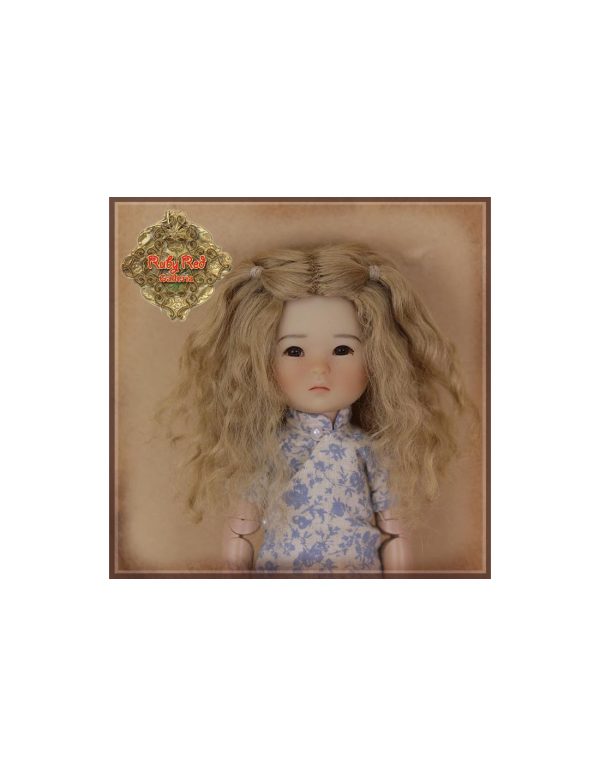 HD0034B Ten Ping Light Brown Wavy Mohair Wig Size 5.5"