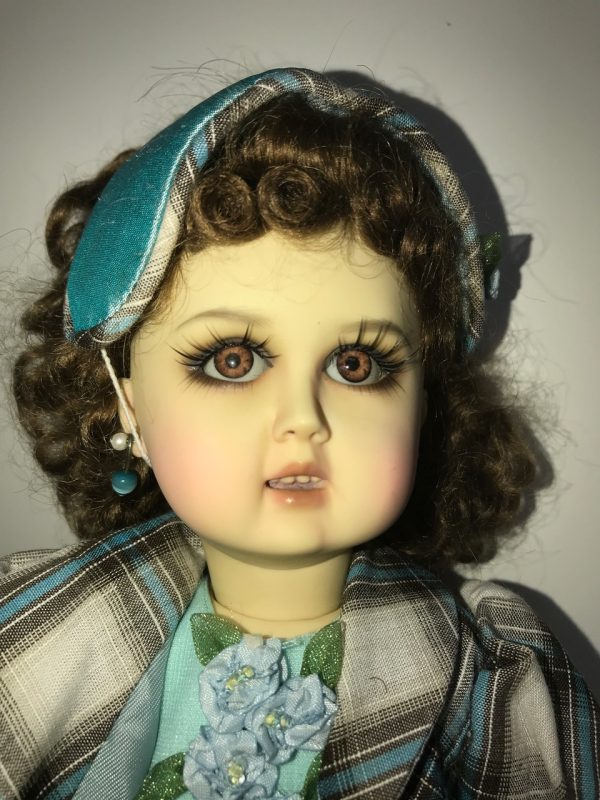 Blue Chiffon Ruffled dress,coat, hair accessory  LE5 Doll Peddlar Exclusive  10"-12" dp;;s - Image 3