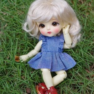 Ylang Garden Short Ruffle Dress (Denim) 1/8