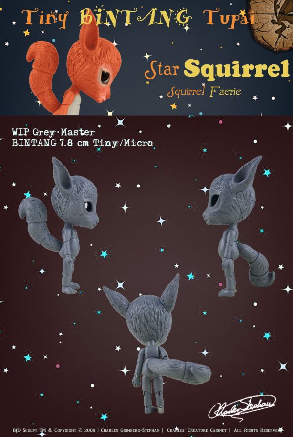 Tiny BINTANG Tupai  ~ Woodling squirrel faerie LE30 GID 8cm bjd  NUDE - Image 11