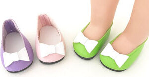 Jane Flats with White Bow (Purple) 50mm