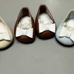 Jane Flats with White Bow (Light Blue) 50mm