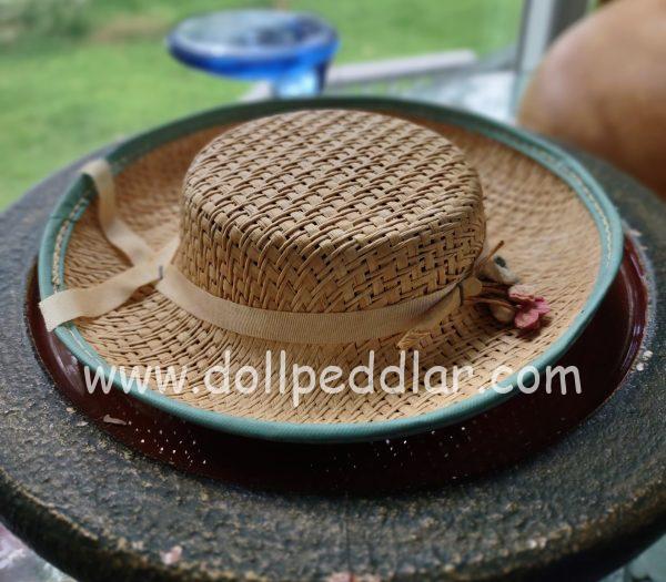 Vintage Hat with teal green ribbon - Image 4