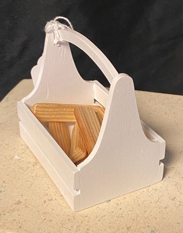 Furniture: White Firewood Box (For 12" - 1/6 Dolls) - Image 2