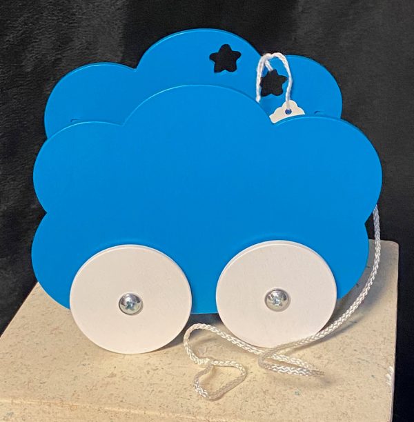 Furniture: Wood Cloud Wagon w/Wood Blocks (Teal Blue) Fits (Up to 18" Dolls) - Image 2