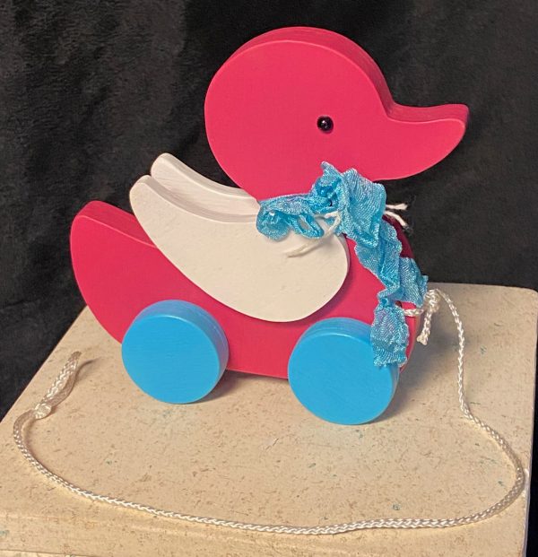 Furniture: Wood Duck Pull Toy (Plum) (Up to 21" Dolls)