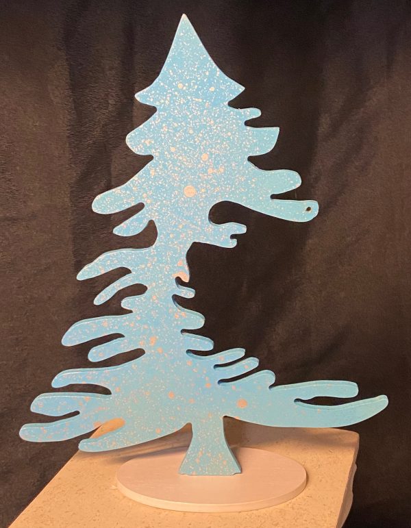 Furniture: Wood Christmas Tree (Blue) 10"