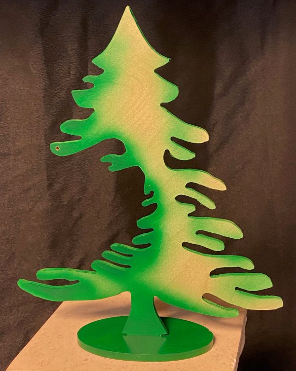Furniture: Wood Christmas Tree (Green) 10"