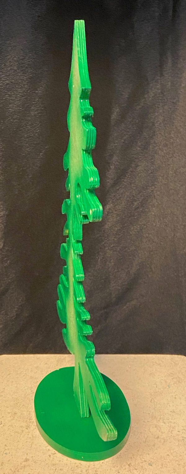 Furniture: Wood Christmas Tree (Green) 10" - Image 2