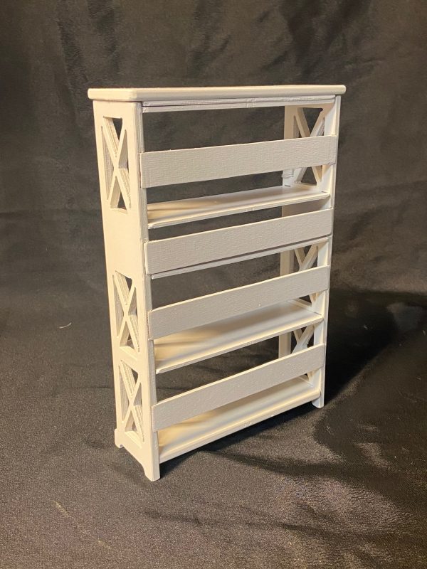 Furniture:  White Wood Book Shelf/Bookcase For 1/8, 1/6 Dolls - Image 2